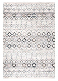 SAFAVIEH Amsterdam Collection Area Rug - 5'1'' x 7'6'', Ivory & Grey, Moroccan Boho Design, Non-Shedding & Easy Care, Ideal for 