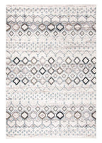 SAFAVIEH Amsterdam Collection Area Rug - 5'1'' x 7'6'', Ivory & Grey, Moroccan Boho Design, Non-Shedding & Easy Care, Ideal for 