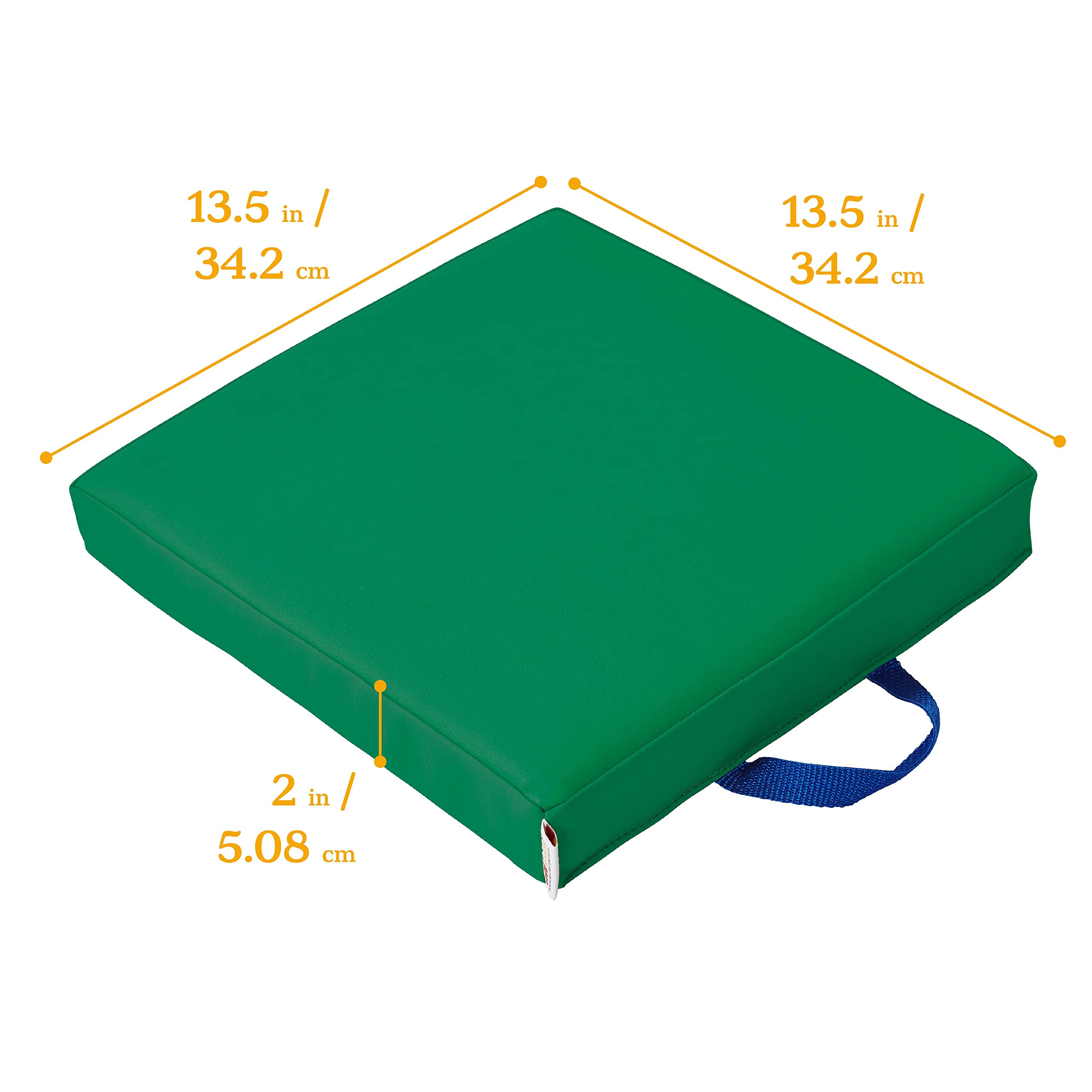 Ecr4Kids Softzone Floor Cushions, Square, Flexible Seating, Green, 6-Piece