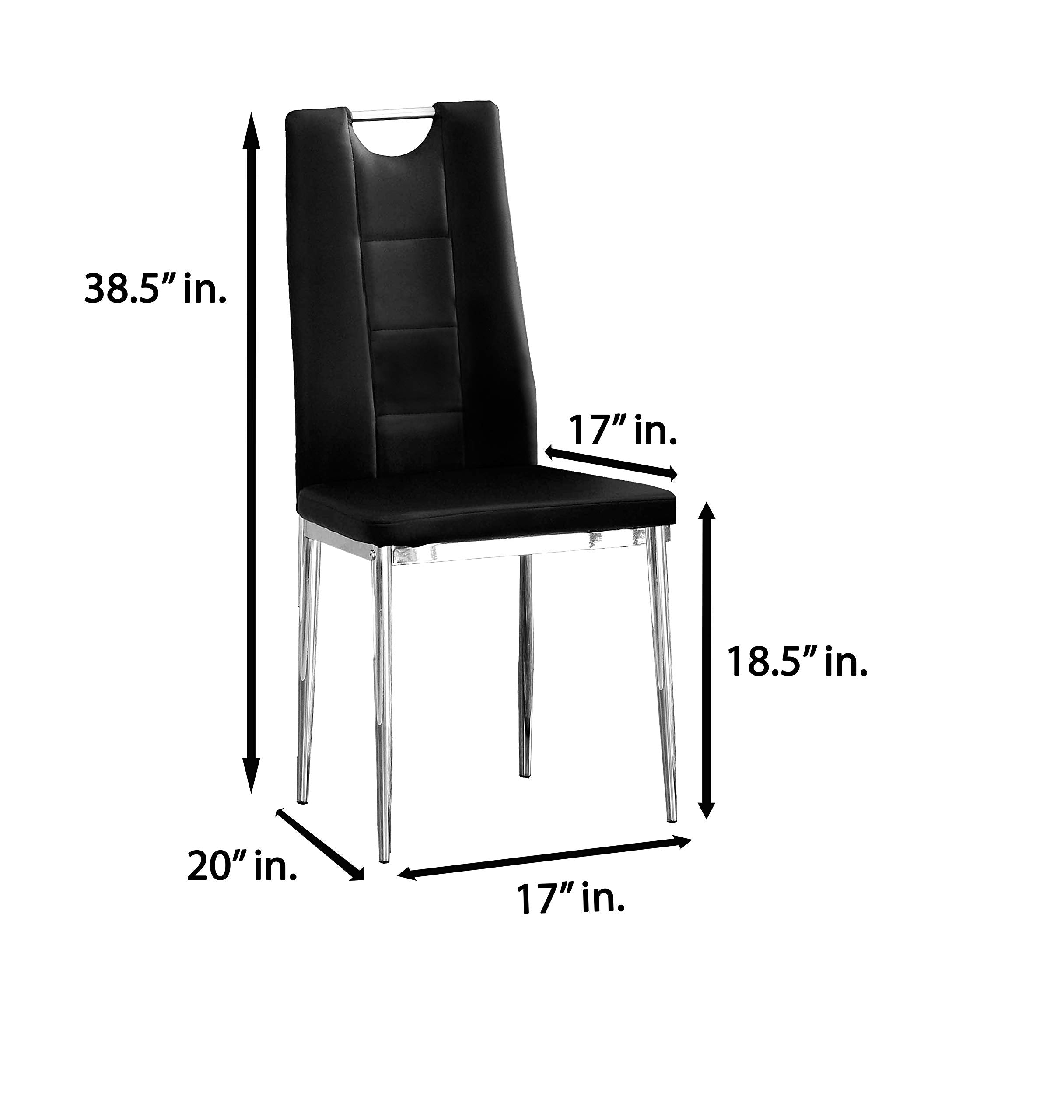 Best Master Furniture Crystal Dining Chairs Set Of 2, Black