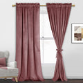 Jiuzhen Rod Pocket Blackout Velvet Curtains For Bedroom And Living Room Thermal Insulated Room Darkening Curtains & Drapes, 2 Pa