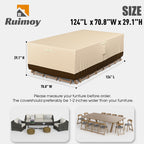 Ruimoy Patio Furniture Covers, Outdoor Furniture Cover Waterproof, General Purpose, Outside Table And Chair Covers, Heavy Duty 600D (124 Inch L X 70.8 Inch W X 29.1 Inch H)-Brown