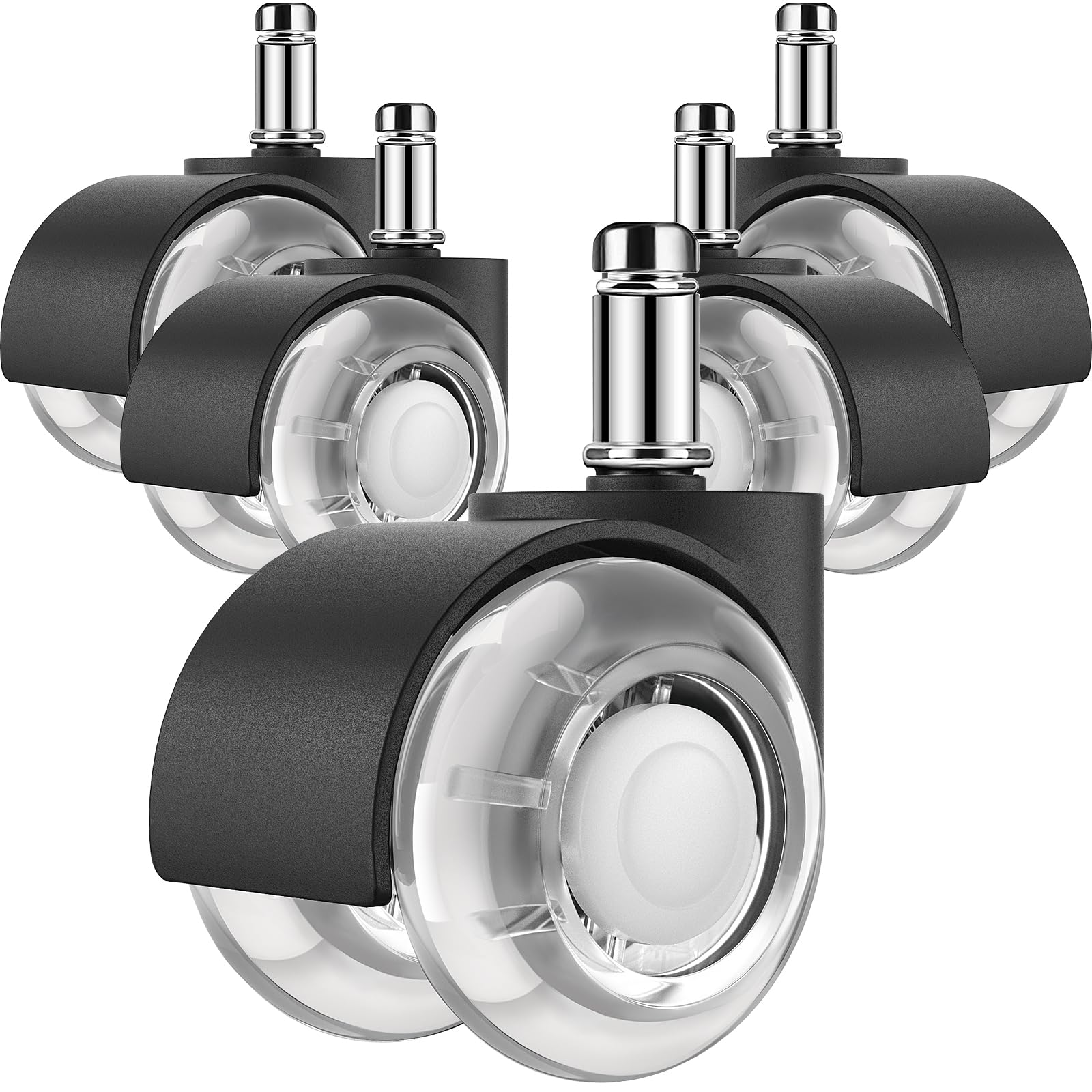 Maxgear 2' Office Chair Wheels Heavy Duty Replacement, Mute Rubber Rotating Desk Chair Wheels, For All Floors Including Hardwoo
