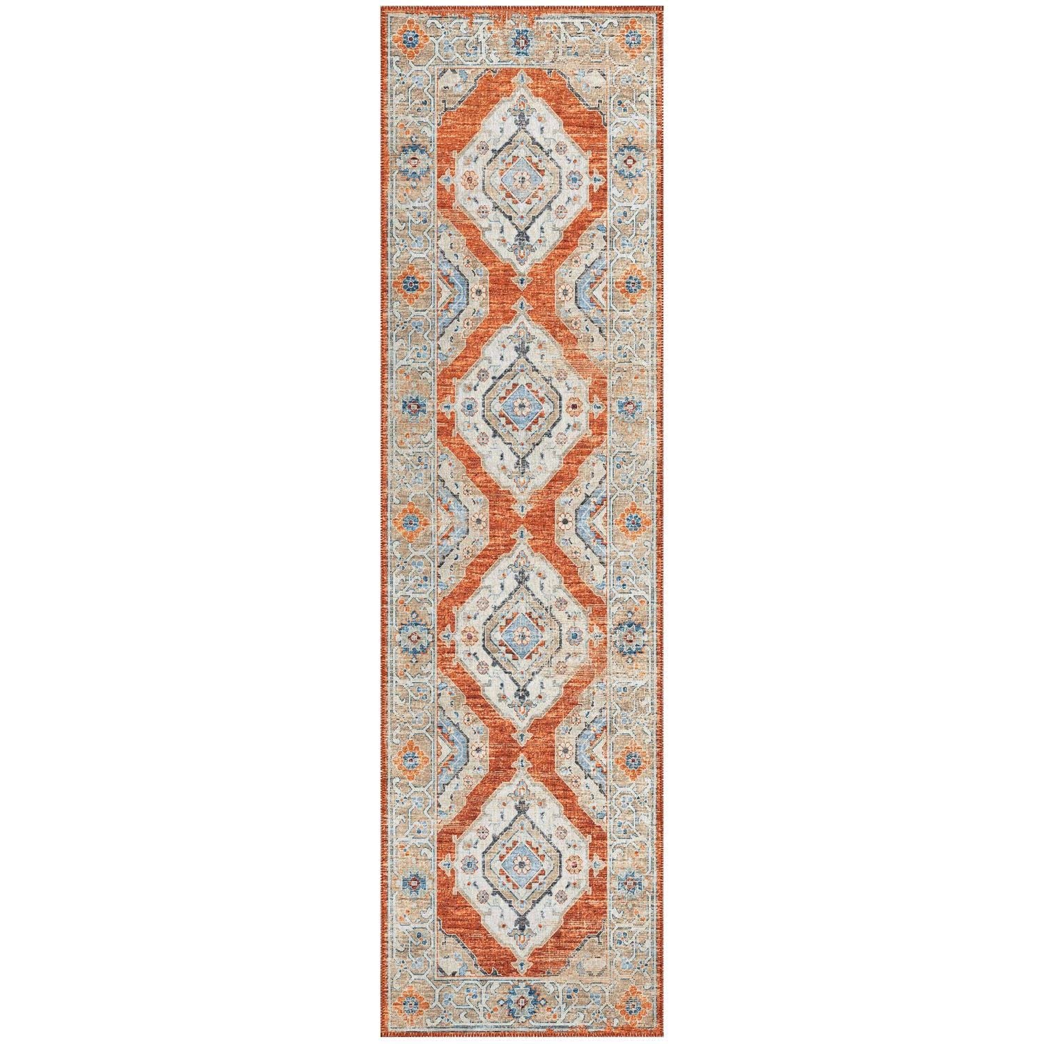 Marbella Mb1 Orange Traditional Rug Runner 2' 3" X 12'