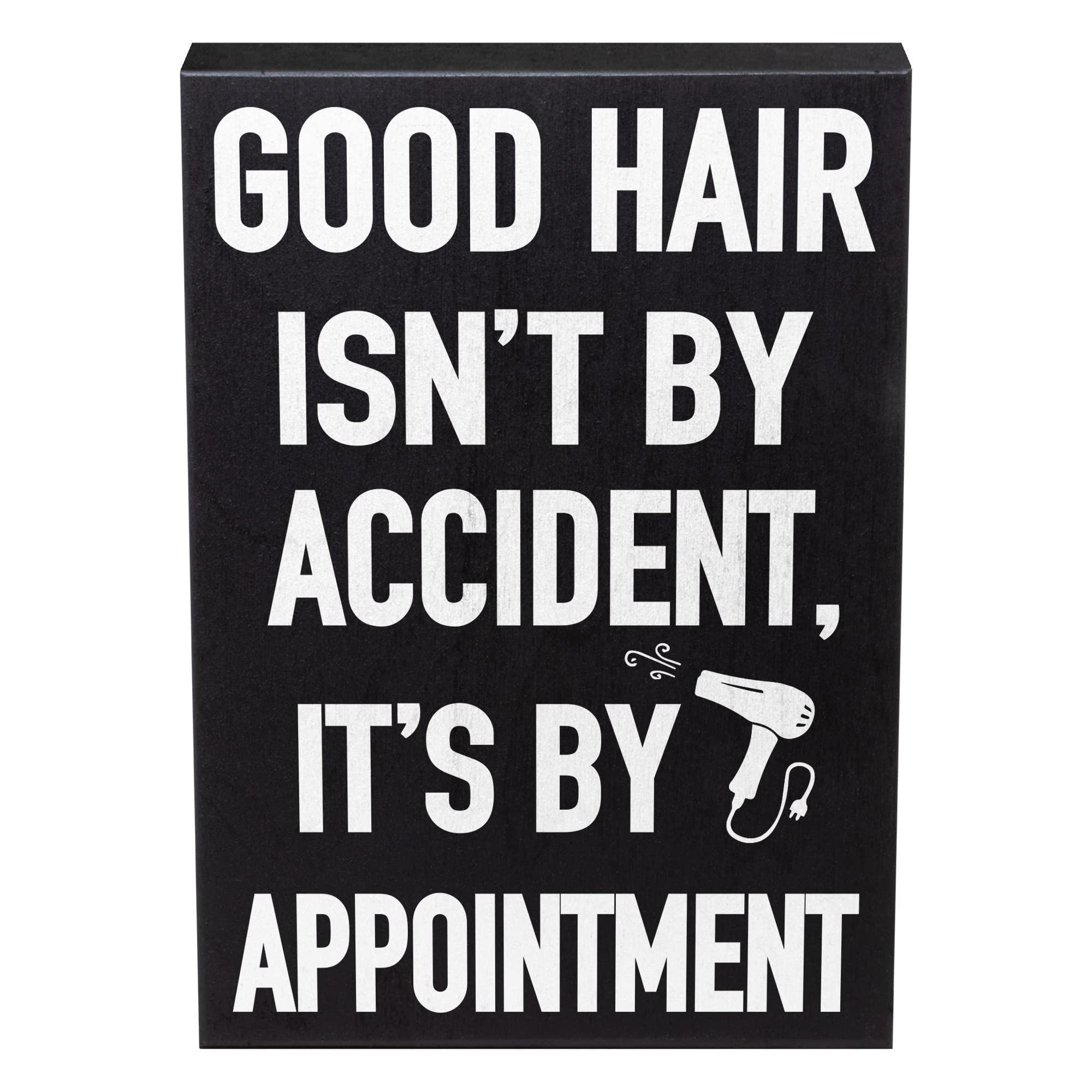 JennyGems Hairdresser Gift: Good Hair Isnt By Accident, Its By Appointment Wooden Sign - Perfect Decor for Hair Stylists, Ma