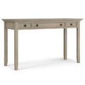 SIMPLIHOME Amherst Desk - 54-Inch Wide Solid Wood Writing Desk in Distressed Grey, Transitional Home Office Computer Table for W