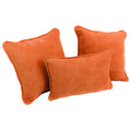 Blazing Needles Corded Microsuede Throw Pillow Set, Tangerine Dream 3 Count