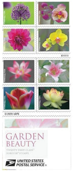 Usps Garden Beauty Forever Postage Stamps Book Of 20 Self-Stick First Class Wedding Celebration Anniversary Flower Party (20 Sta