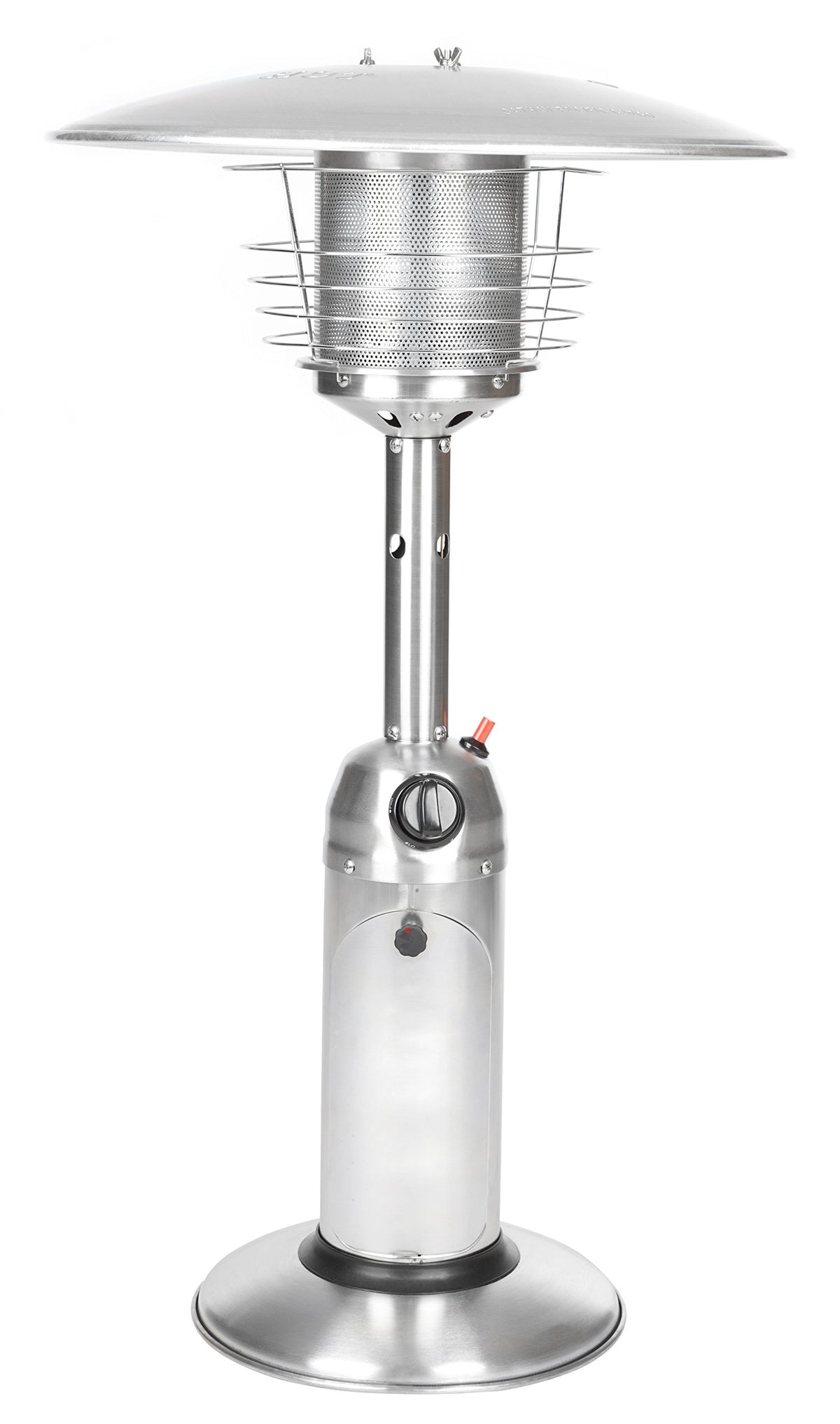 Fire Sense 60262 Portable Patio Heater Outdoor Tabletop Lightweight Propane 10,000 BTU Auto-Shutoff Valve CSA Approved - Stainle