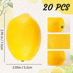 Toopify 20Pcs Yellow Artificial Lemons,Fake Fruit Lemons Artificial Lifelike Simulation Lemon For Home House Kitchen Party Decor