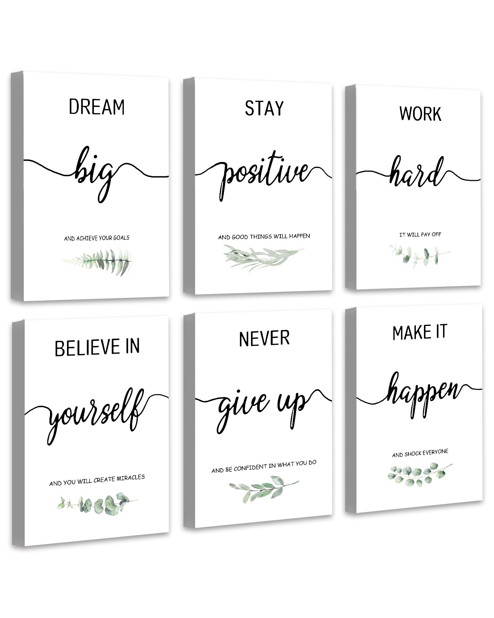 Drsoum Inspirational Wall Art Home Office Decor, Motivational Wall Decor for Bedroom Living Room Office Classroom, Positive Affi