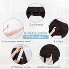 Ryb Home Blackout Door Curtains 2 Panels Set, Privacy Insulating Glass Window Door Blind Shdes For French Door Nana Door Sidelight Door Office, W 26 X L 72, Brown