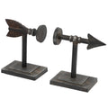 Bronze Arrow Shaped Cast Iron Bookends (Set of 2 Pieces)