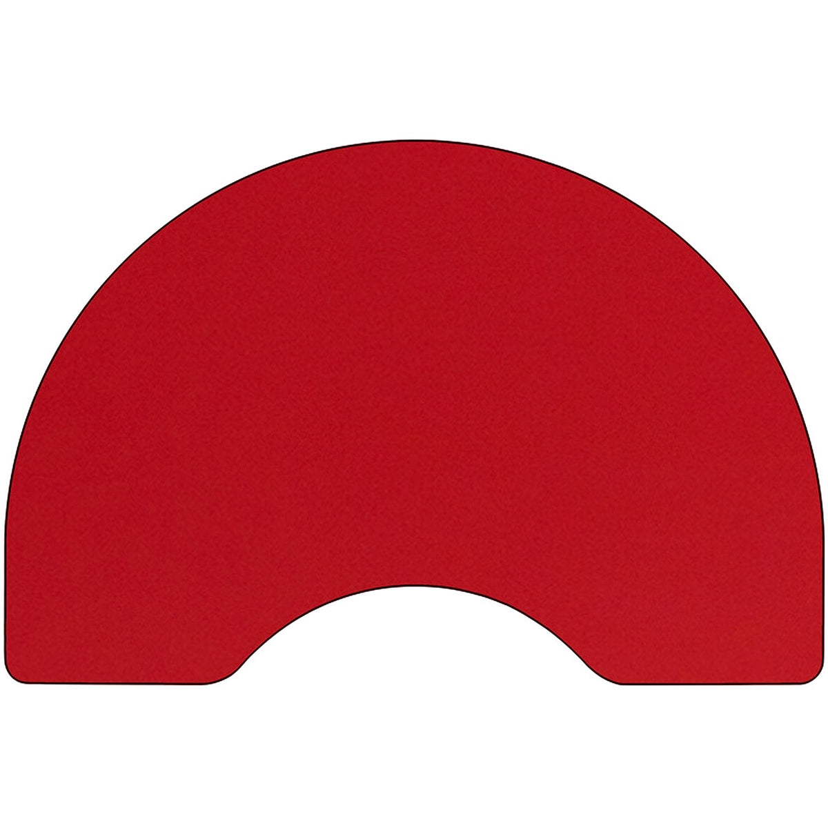 Flash Furniture Wren 48''W x 72''L Kidney Red HP Laminate Activity Table - Standard Height Adjustable Legs