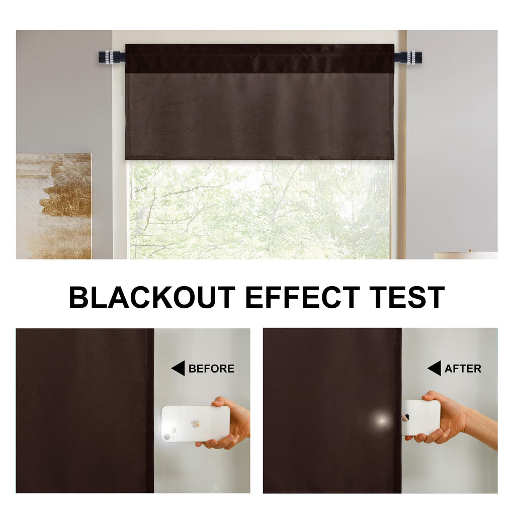 Dwcn Valance Curtains For Living Room, Kitchen Valance Solid Short Topper, Room Darkening Valance, Rod Pocket Bathroom/Basement