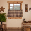 VHC Brands Rustic & Lodge Kitchen Window Curtains-Dawson Star Brown Scalloped Tier Pair, 24x36