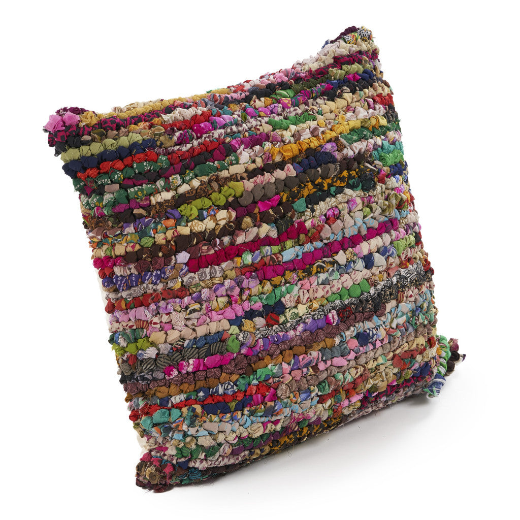 26 Rainbow Abstract Rag Floor Pillow Cover