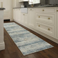 8 Blue Red And Gray Abstract Washable Area Rug