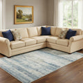 6 X 9 Blue Red And Gray Abstract Washable Area Rug