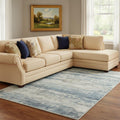 8 X 10 Blue Red And Gray Abstract Washable Area Rug