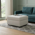 30 Beige and Black Velvet Storage Ottoman