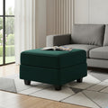 26 Green and Black Velvet Storage Ottoman