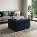30 Blue and Black Velvet Storage Ottoman