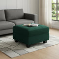 26 Green and Black Velvet Tufted Storage Ottoman