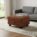 30 Brown and Black Faux Fur Storage Ottoman