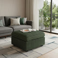 30 Green and Black Corduroy Storage Ottoman