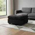 32 Black Corduroy Ottoman