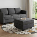 26 Gray and Black Polyester Blend Storage Ottoman