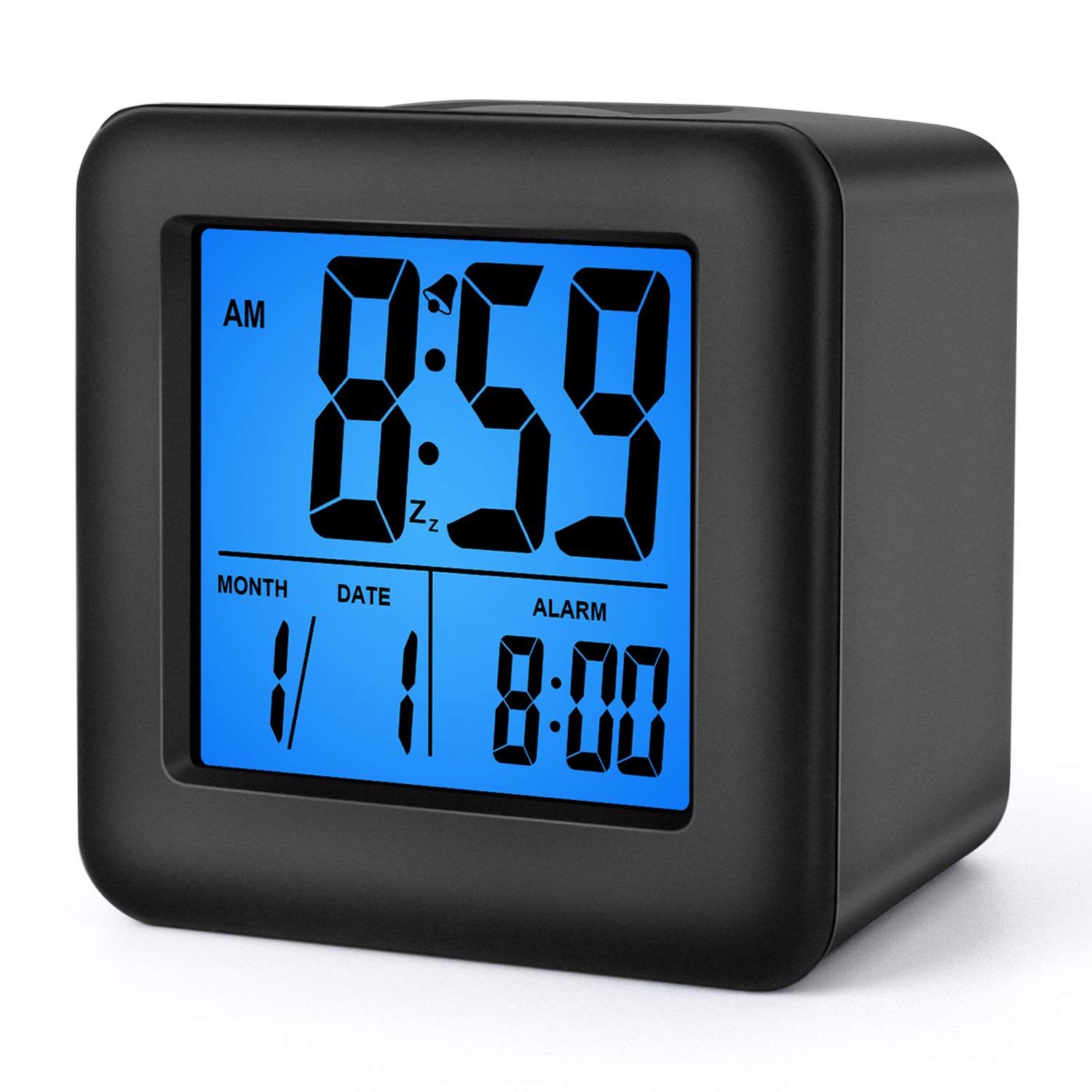 Plumeet Digital Alarm Clock Kids Alarm Clock with Snooze and Nightlight - Easy Setting Silicone Clock Display Time, Date - Loud 