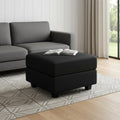 26 Black Faux Leather Storage Ottoman