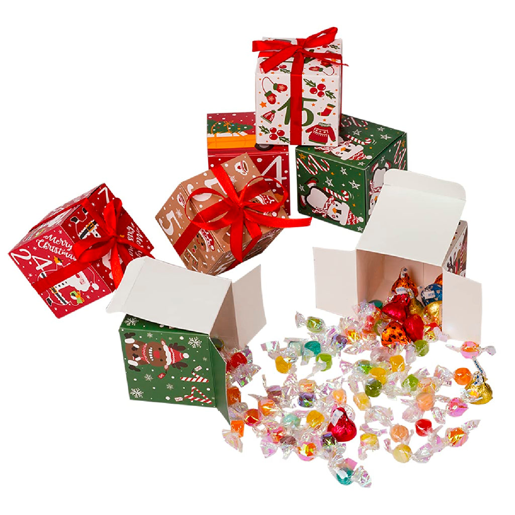 24 Pcs Diy Christmas Advent Calendar Boxes, 24 Days Advent Countdown Gift Boxes, Christmas Cardboard Number Boxes For Kids And F