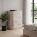 40 Beige Wood Four Drawer Dresser