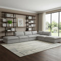 160 Light Gray Linen Blend Modular Armless Sofa With Ottomans And Storage