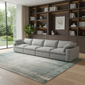 160 Light Gray Linen Blend Modular Sofa With Toss Pillows
