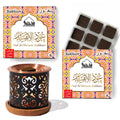 Oud Al Ibtisam Bakhoor Set by Dukhni | 2 x 9 Piece Each & Taj Bakhoor Burner | Arabic Bakhoor Incense | Warm Floral Oud Blend | 