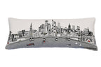 HomeRoots Cream 35' White Frankfurt Daylight Skyline Lumbar Decorative Pillow