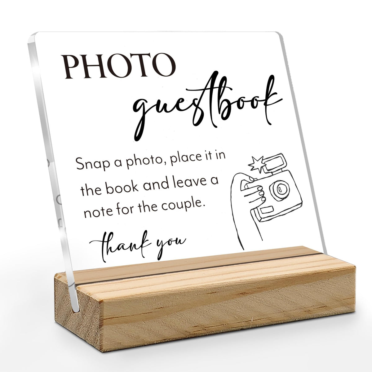 ANIANG Photo Guest Book Sign, Wedding Decor, Acrylic Wedding Signs, Guest Book Signs forWedding, WeddingGuest Books SignAcrylic 