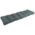 Blazing Needles Twill Tufted Bench Cushion, 55 x 19, Steel Grey