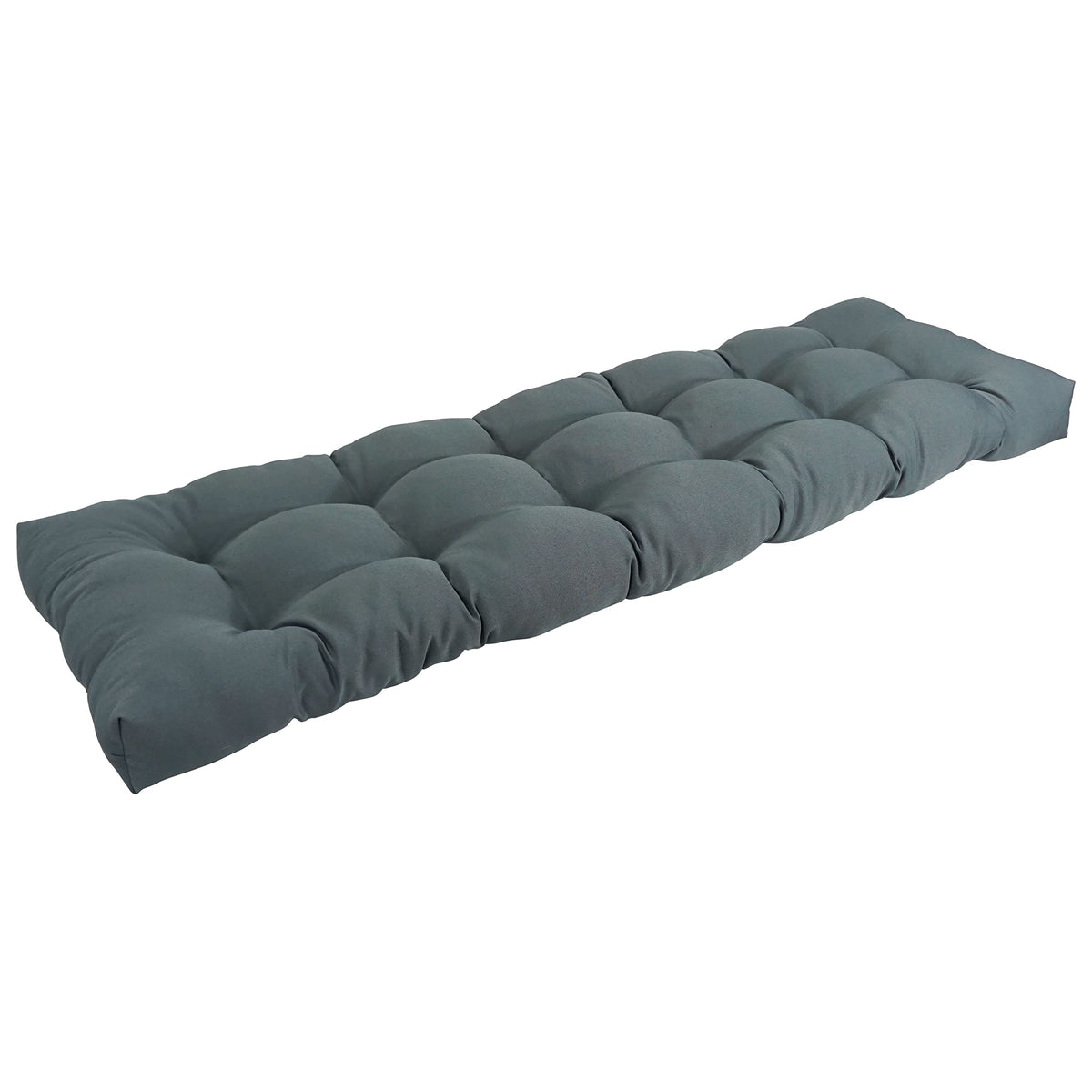 Blazing Needles Twill Tufted Bench Cushion, 55 x 19, Steel Grey