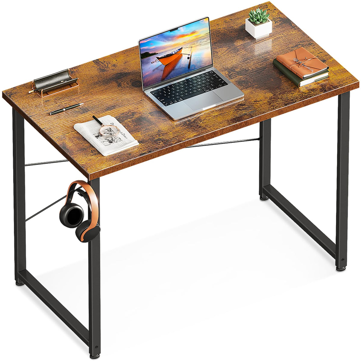 Casaottima 32 Inch Small Computer Desk For Home Office, Study Writing Table For Small Spaces, Simple Modern Desk With Headphone