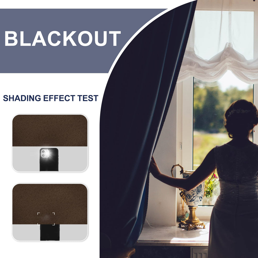 Jiuzhen Blackout Curtains For Bedroom - 70 X 63 Inch Extra Wide Privacy Assured Thermal Insulated Room Darkening Sliding Door Curtains For Living Room, Set Of 2 Panels With Tiebacks, Brown