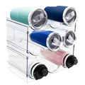 Spaclear 3 Pack Water Bottle Organizer, Stackable Kitchen Home Organization And Storage Rack, Plastic Cup Storage Organizer For