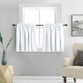 DONREN Pure White (Only Block 50% Lights) Small Window Curtain Panels Room Darkening Curtain Tiers for Nursery with Rod Pocket (