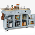 Rovibek Rolling Kitchen Island with Drawer Rolling Mobile Kitchen Island with Storage 53 in Wood Portable Islandfor Kitchen,with