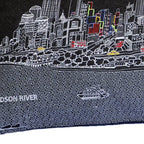 HomeRoots Grey 35' Black and White NYC Nighttime Skyline Standard Lumbar Decorative Pillow
