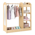 Costzon Kids Dress up Storage with Mirror, Clothes Rack, 3-Tier Shelves, Bottom Tray, Pretend Play Costume Dresser Organizer Cen